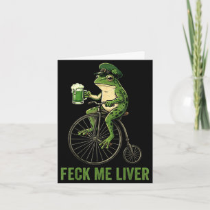 Feck liver funny frog drinking beer st patricks card