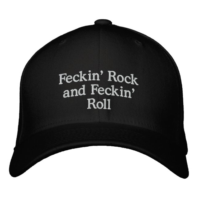 "Feckin' Rock and Feckin' Roll" Cap (Black) (Front)