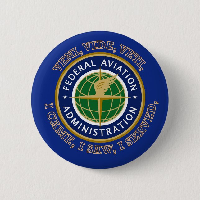 Federal Aviation Administration Shield 6 Cm Round Badge (Front)