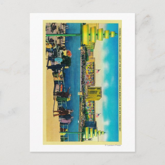 Federal Building and Lakes of the Nations Postcard (Front)