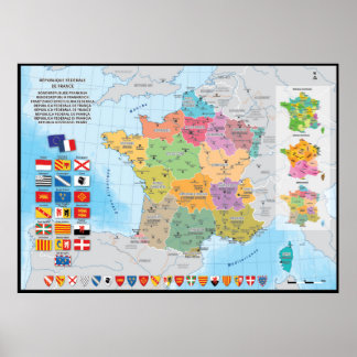 Federal France, forward-looking map of the Federal Poster