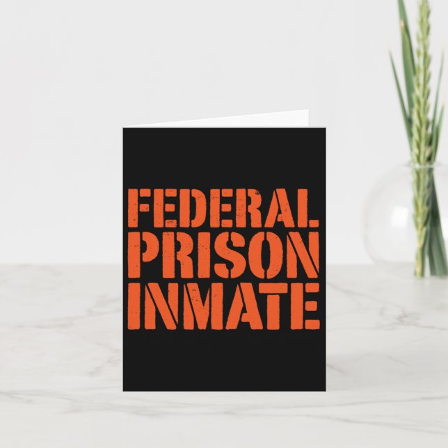 Federal Prison Jail Inmate Uniform Number Funny Ha Card (Front)