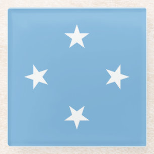 Federated States of Micronesia Flag Glass Coaster