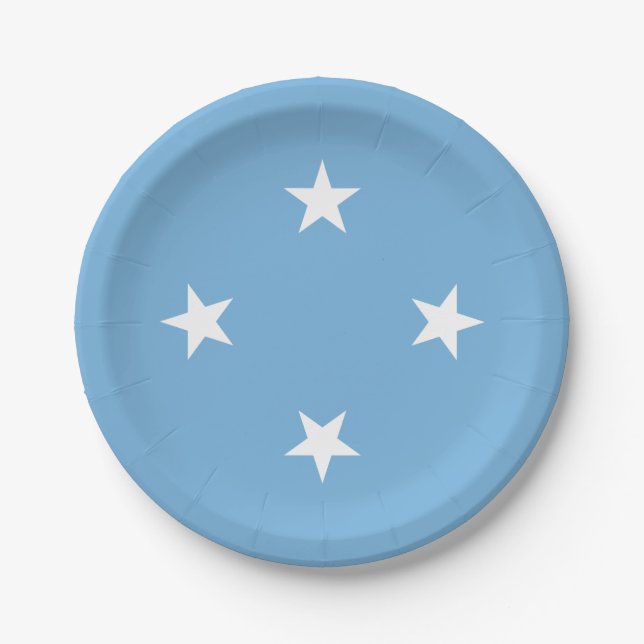 Federated States of Micronesia Flag Paper Plate (Front)