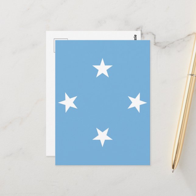 Federated States of Micronesia flag Postcard (Front/Back In Situ)