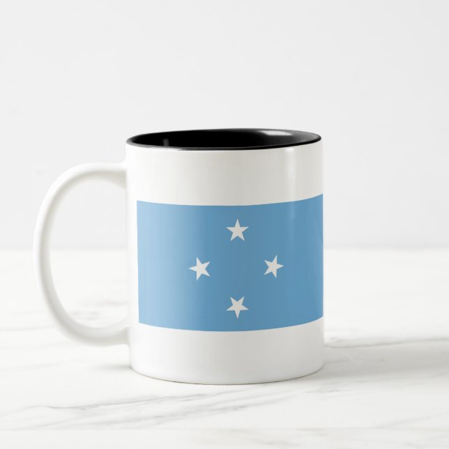 Federated States Of Micronesia Flag Two-Tone Coffee Mug (Left)