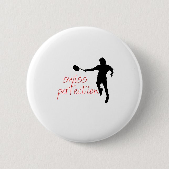 Federer Tshirt Swiss Perfection 6 Cm Round Badge (Front)
