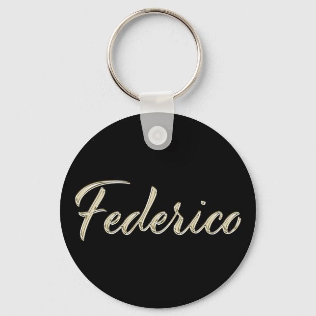 Federico Name whitegold Button Schlüsselanhänger Key Ring (Front)