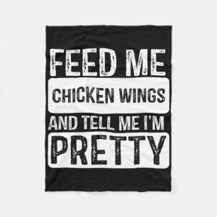 Feed Me Chicken Wings - Bbq Lover Meat Smoker Gril Fleece Blanket