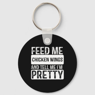 Feed Me Chicken Wings - Bbq Lover Meat Smoker Gril Key Ring