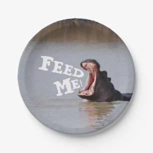 Feed Me! Hippo Paper Plate