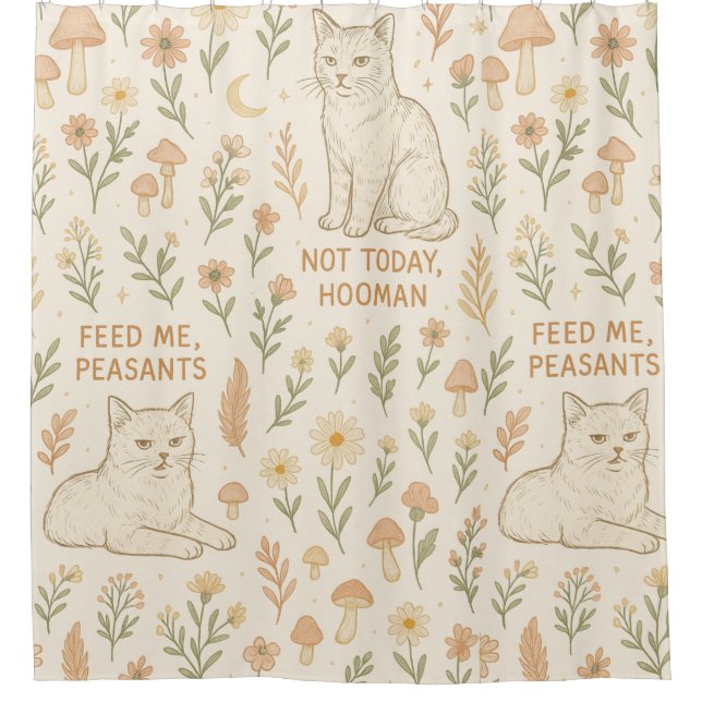 Feed me peasants shower curtain (Front)