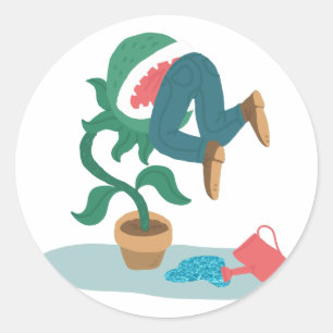 feed me venus flytrap classic round sticker