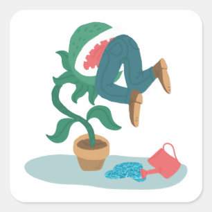 feed me venus flytrap square sticker