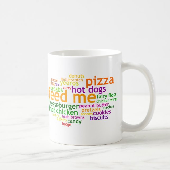 Feed Me Wordle Coffee Mug (Right)