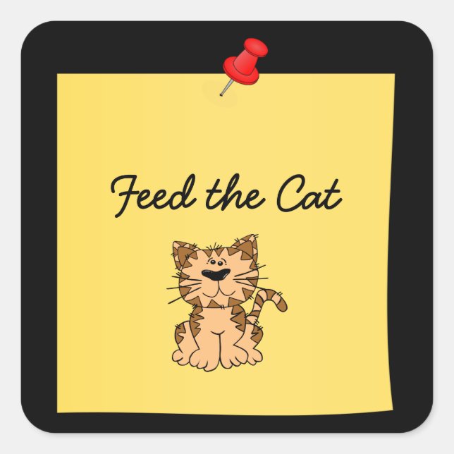 Feed the Cat Square Sticker (Front)