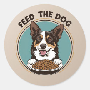 Feed The Dog Classic Round Sticker