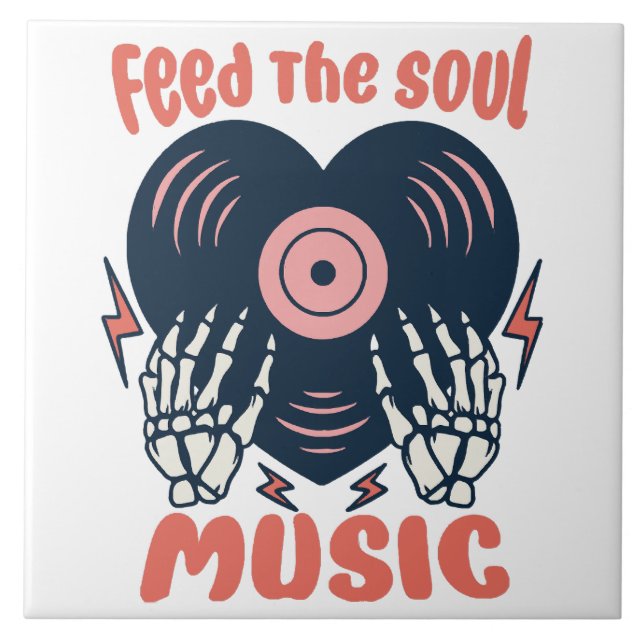 feed the soul music ceramic tile (Front)