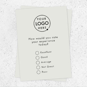 Feedback Business Survey Professional Grey Logo Enclosure Card