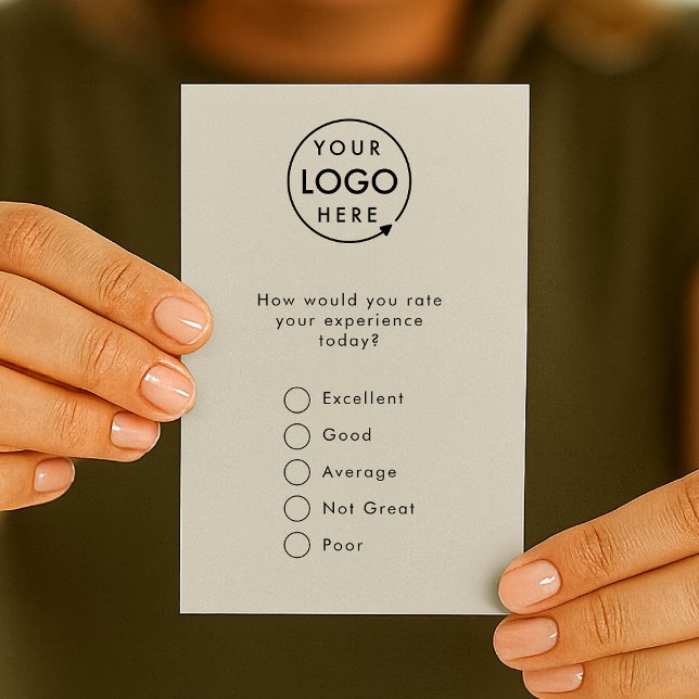 Feedback | Modern Minimalist Grey Logo Survey Card (Creator Uploaded)