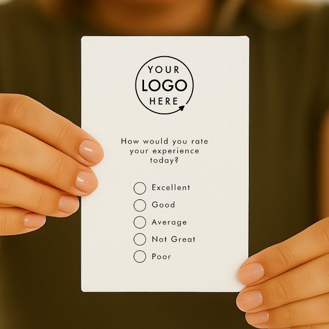 Feedback | Modern Minimalist Logo Survey Card (Customer feedback card template for small business customer retention.)