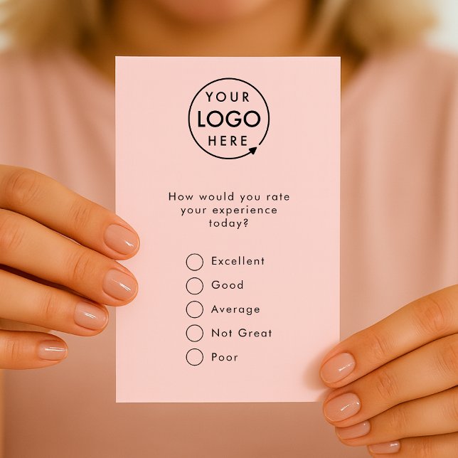 Feedback | Modern Minimalist Pink Logo Survey Card (Creator Uploaded)