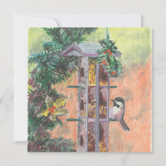 Feeding Birdie Flat Holiday Card