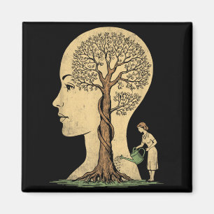 Feeding Brain Mental Health Awareness Prevent Magnet