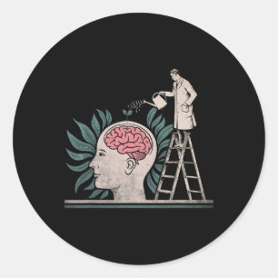 Feeding Brain Mental Health Awareness Prevent Suic Classic Round Sticker