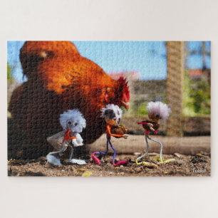 Feeding Fubby the chicken with walnut shells full Jigsaw Puzzle