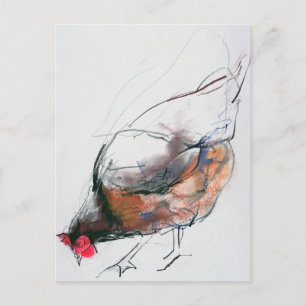 Feeding Hen Trasierra 1998 Postcard