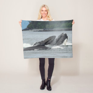 Feeding Humpback Whales Fleece Blanket