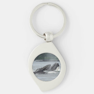 Feeding Humpback Whales Key Ring