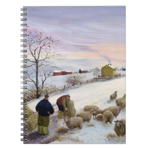 Feeding sheep in winter notebook