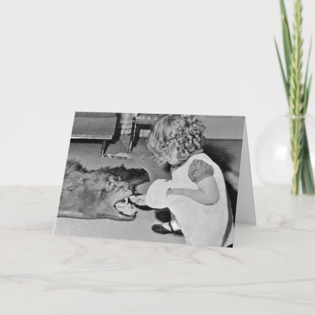 Feeding the Bear Greeting Card (Front)