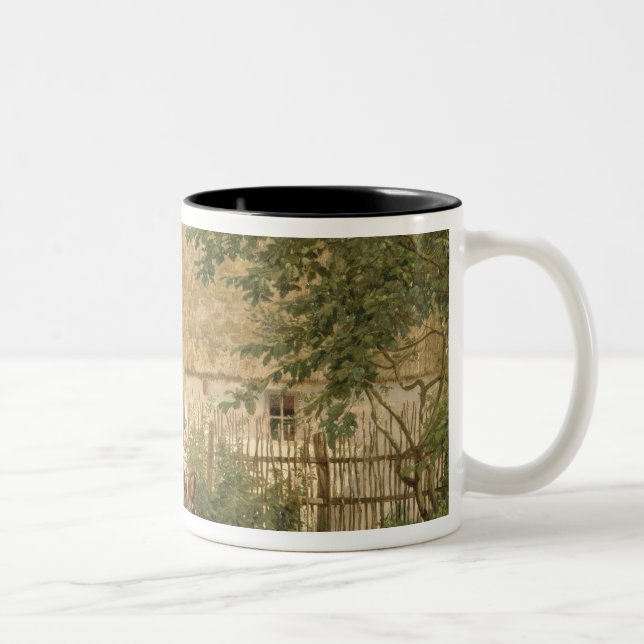 Feeding the Chickens Two-Tone Coffee Mug (Right)