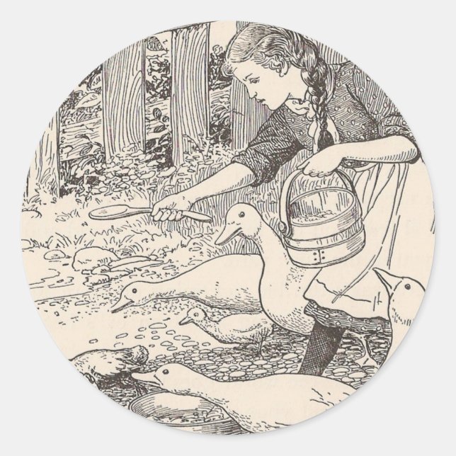 Feeding The ducks Classic Round Sticker (Front)