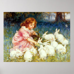 Feeding the Rabbits Poster
