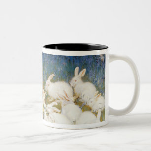Feeding the Rabbits Two-Tone Coffee Mug