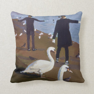 Feeding the Swans at the Round Pond Cushion