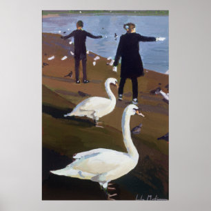 Feeding the Swans at the Round Pond Poster