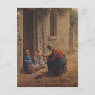 Feeding the Young, 1850 Postcard