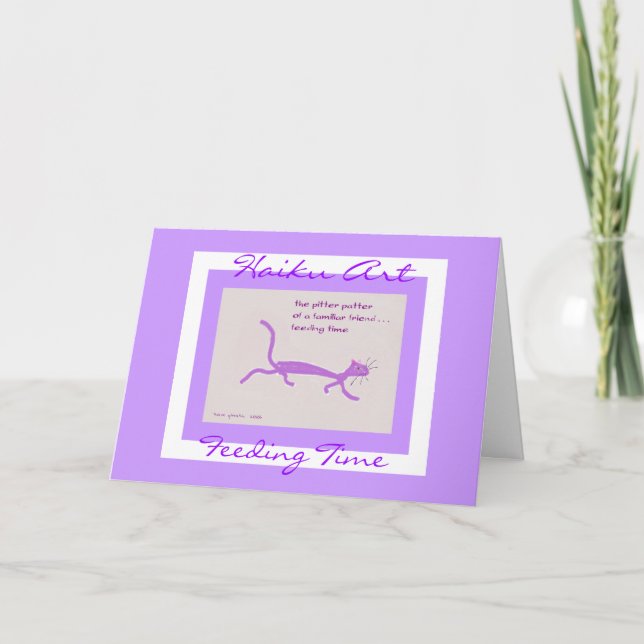 Feeding Time Customisable Haiku Art Greeting Card (Front)
