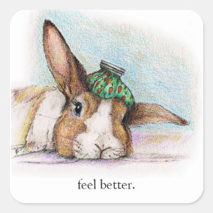 FEEL BETTER BUN SQUARE STICKER