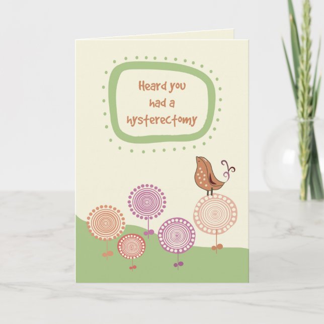 Feel Better, Get Well after Hysterectomy, Bird Card (Front)