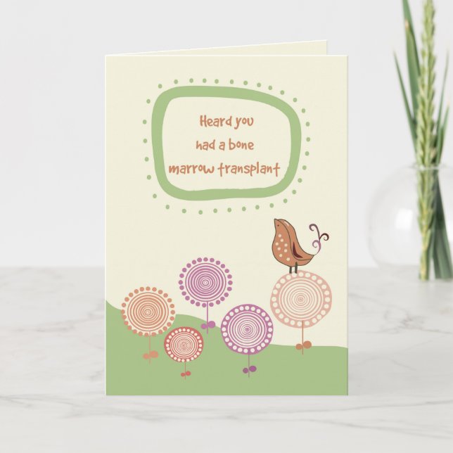 Feel Better, Get Well Bone Marrow Transplant, Bird Card (Front)