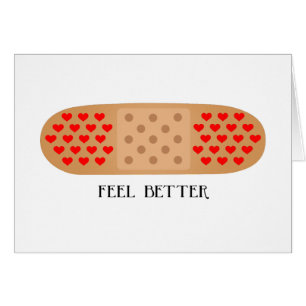 Feel Better heart bandaid customise card