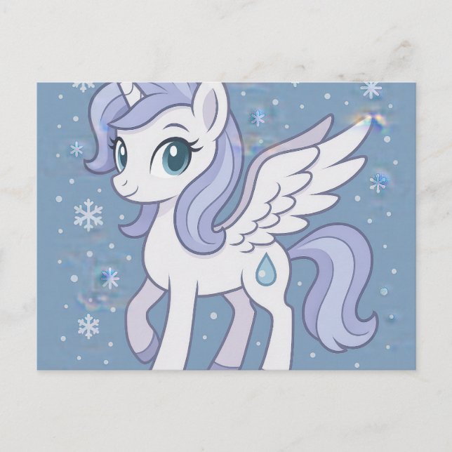 Feel Better Soon – Cute Flying Pony Get Well Card (Front)