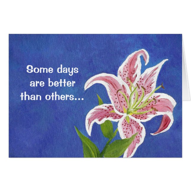 Feel Better Soon Lily card (Front Horizontal)