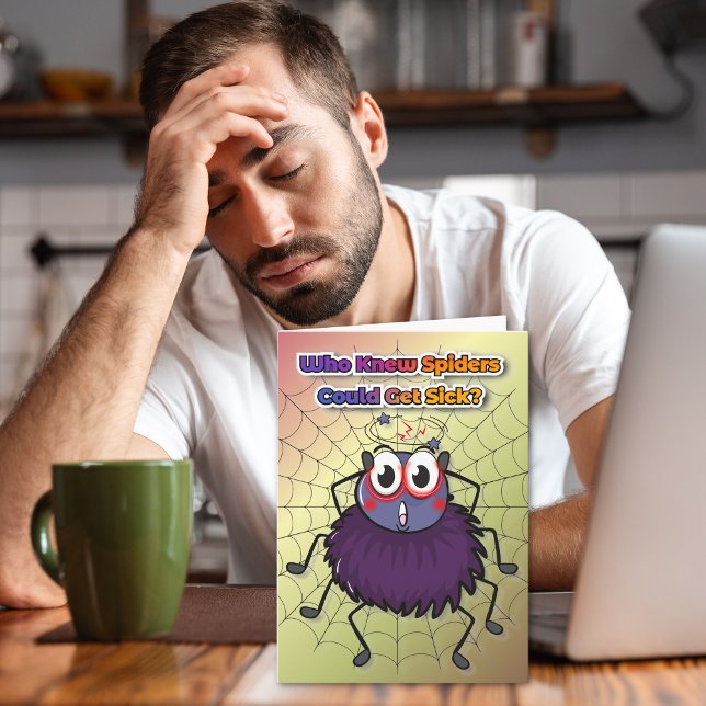 Feel Better Soon Spider Humour Get Well Card (Creator Uploaded)